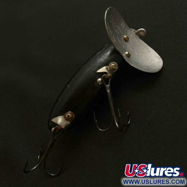  Fred Arbogast Jitterbug Early Bug Eye​ (1960s), Black, 14 g wobler #23870
