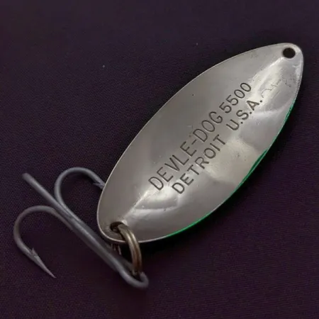 Eppinger Dardevle Devle Dog Detroit (1980 s), nikiel/zielony, 21 g błystka wahadłowa #24199
