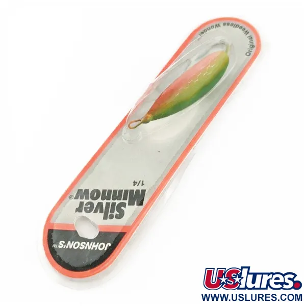 Johnson Silver Minnow antyzaczepowa, Zielony/Pomarańczowy/Nikiel, 21 g błystka wahadłowa #24267