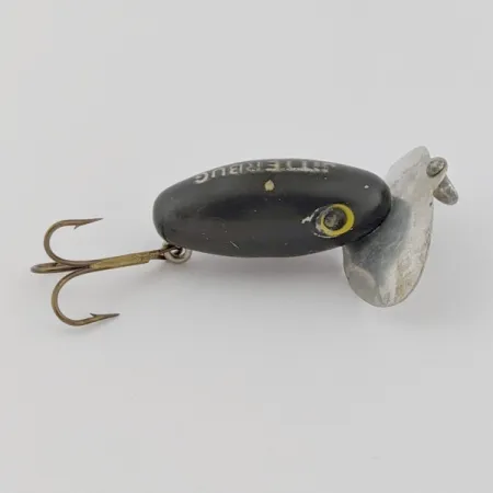 Arbogast Jitterbug Wobler powierzchniowy, Czarny, 4 g, Metalowy ster, #24507