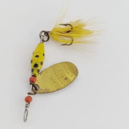 Abu Garcia Reflex Błystka Obrotowa, Mosiądz/Żółty, 3.2 g, Pióra, #24554