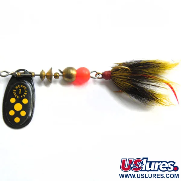  Mepps Black Fury 1Dressed (z ogonem), czarno żółty, 3 g błystka obrotowa #0138