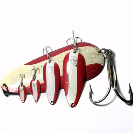 Eppinger Dardevle Huskie Devle, czerwony/biały, 91 g błystka wahadłowa #0245