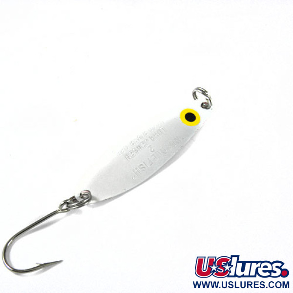 Luhr Jensen Needlefish 2, biały/pomarańczowy/żółty/zielony, 3 g błystka wahadłowa #0386