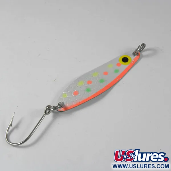 Luhr Jensen Needlefish 2, biały/pomarańczowy/żółty/zielony, 3 g błystka wahadłowa #0386