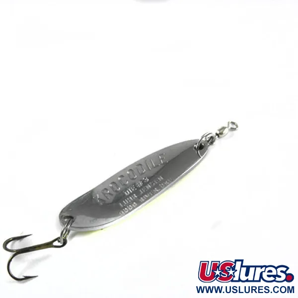 Luhr Jensen Krocodile DIE #3, żółty/zielony/czarny, 14 g błystka wahadłowa #0401