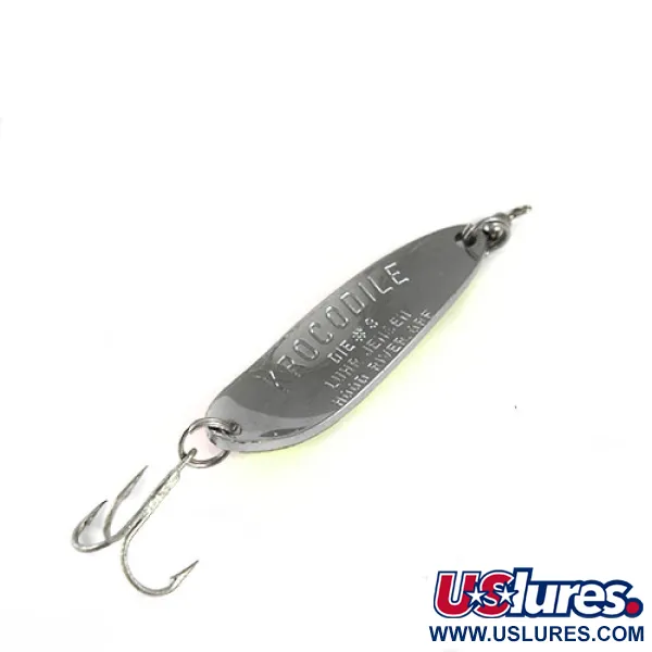 Luhr Jensen Krocodile DIE #3, nikiel/neon żółty i pomarańczowy, 14 g błystka wahadłowa #0600
