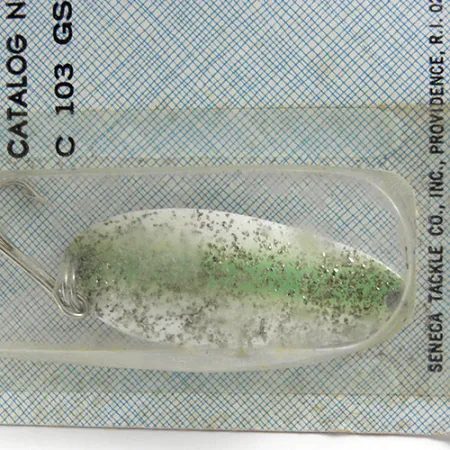 Seneca Little Cleo (Hula Girl), biały/zielony/cekiny, 10 g błystka wahadłowa #0803