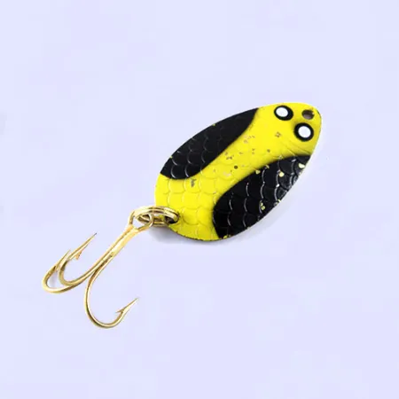 Wright & McGill Pay-Master, żółty/czarny/mosiądz, 7 g błystka wahadłowa #1054