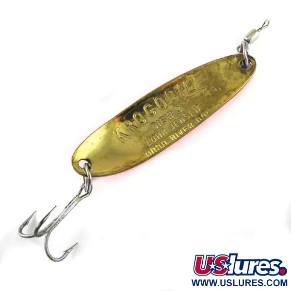 Luhr Jensen Krocodile DIE #3, czerwony/hologram/mosiądz, 10 g błystka wahadłowa #1063