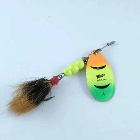 Mepps Aglia Fluo 4 dressed, mosiądz/neon, 10 g błystka obrotowa #1085