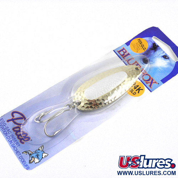  Blue Fox Pixee (świeci w ciemności), złoty/biały (świecące w ciemności), 24 g błystka wahadłowa #1110