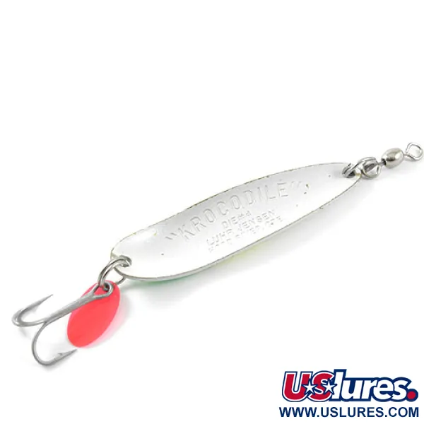 Luhr Jensen Krocodile DIE #4, neonowy żółty/zielony, 14 g błystka wahadłowa #1205