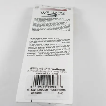 Williams Wabler W60, złoto (prawdziwe złocenie), 21 g błystka wahadłowa #1763