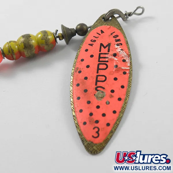  Mepps Aglia Long 3 Dressed (ogon z futra jelenia), pomarańczowy/mosiądz, 12 g błystka obrotowa #1845