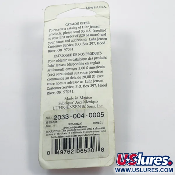  Luhr Jensen Metric Pro Spinner​ 4, młotkowane złoto, 11 g błystka obrotowa #1881