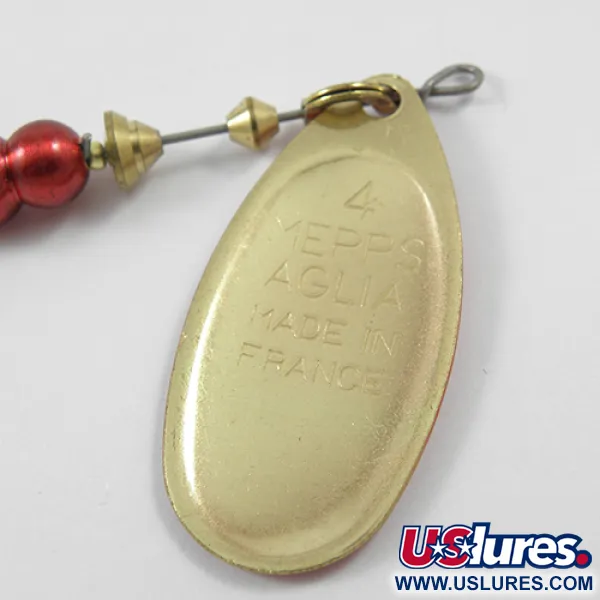  Mepps Aglia Platinum 4, czerwony/mosiądz, 9 g błystka obrotowa #1902