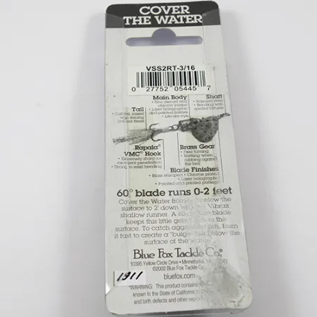 Blue Fox Vibrax Shallow, tęcza, 8 g błystka obrotowa #1911