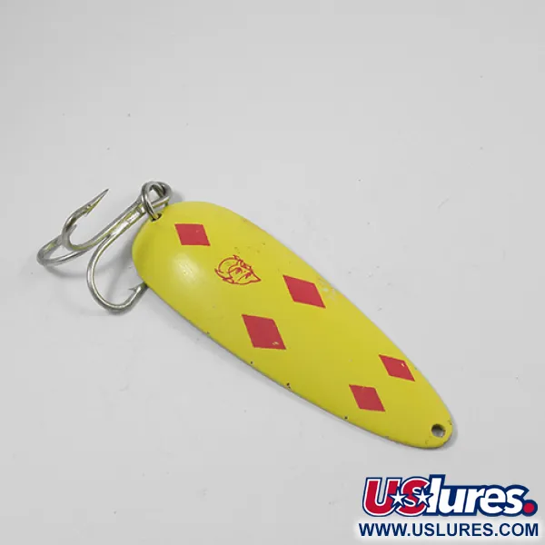 Eppinger Dardevle, Piątka diamentów (Five of diamonds) czerwony/żółty/mosiądz, 28 g błystka wahadłowa #1950