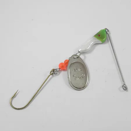 Erie Dearie Walleye Killer, nikiel/zielony, 14 g błystka obrotowa #1952