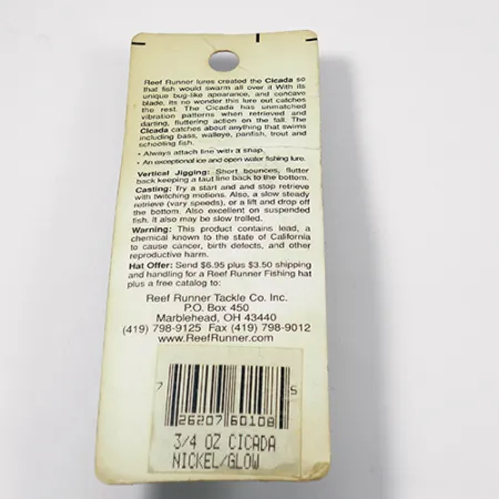 Reef Runner Cicada, nikiel, 21 g błystka wahadłowa #1971