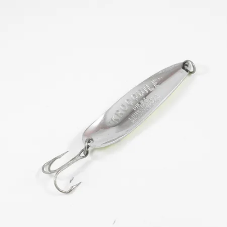 Luhr Jensen Krocodile DIE #4, żółty/zielony/nikiel, 14 g błystka wahadłowa #1983