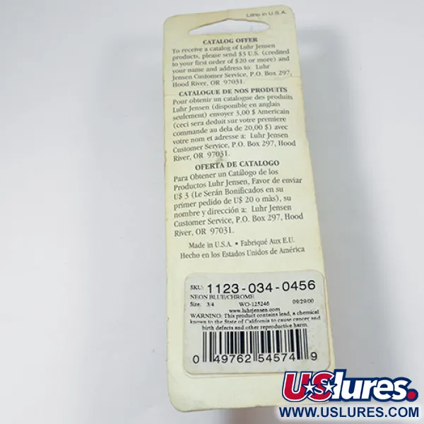 Luhr Jensen Lil' Kroc (Krocodile Stubby), nikiel/niebieski, 21 g błystka wahadłowa #1998