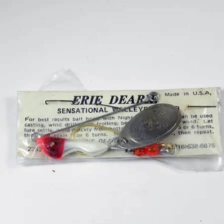 Erie Dearie Walleye Killer, nikiel/biały/czerwony, 14 g błystka obrotowa #2008