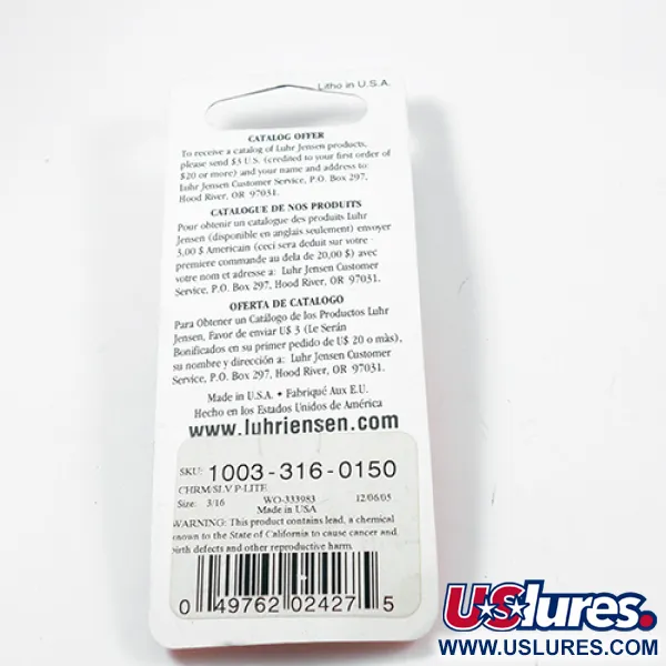 Luhr Jensen Krocodile, nikiel, 9 g błystka wahadłowa #2047