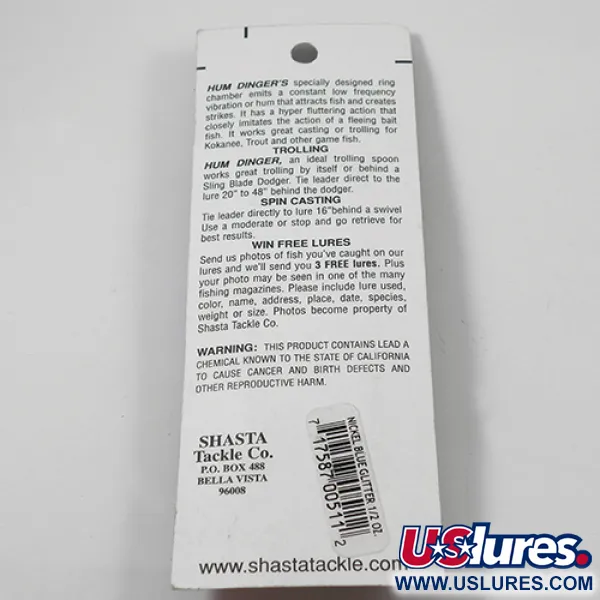 Shasta Tackle Humdinger, nikiel/niebieski, 14 g błystka wahadłowa #2049
