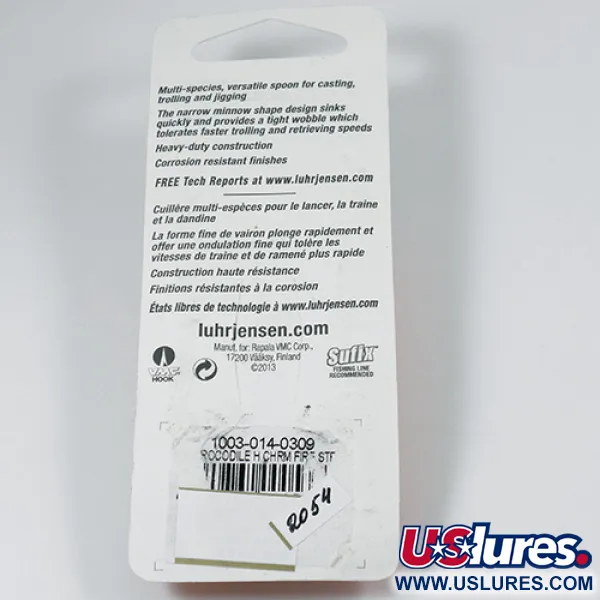 Luhr Jensen Krocodile DIE #3, nikiel młotkowany/czerwony, 10 g błystka wahadłowa #2054