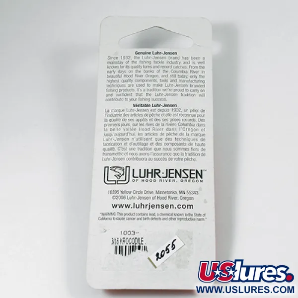 Luhr Jensen Krocodile, nikiel/niebieski, 9 g błystka wahadłowa #2055