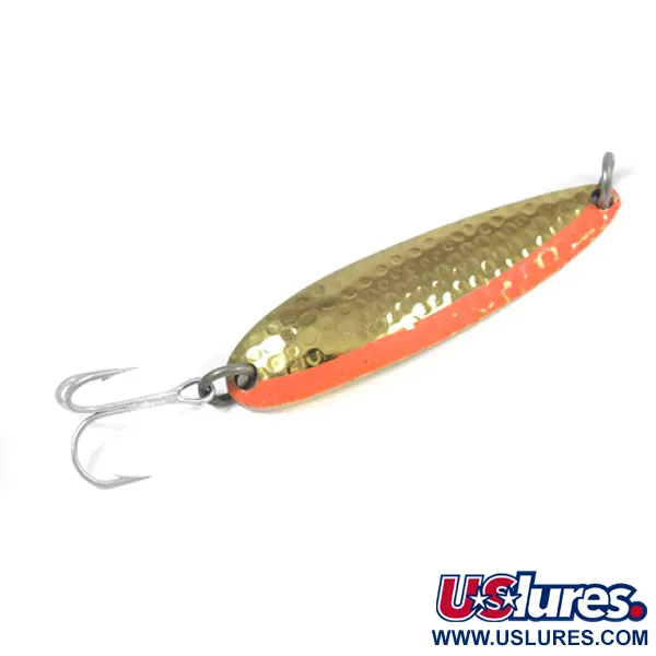 Luhr Jensen Krocodile DIE #4, młotkowany złoty/pomarańczowy, 17 g błystka wahadłowa #2085