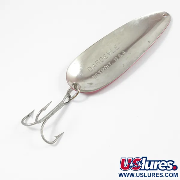 Eppinger Dardevle, czerwony/biały/nikiel, 28 g błystka wahadłowa #2092