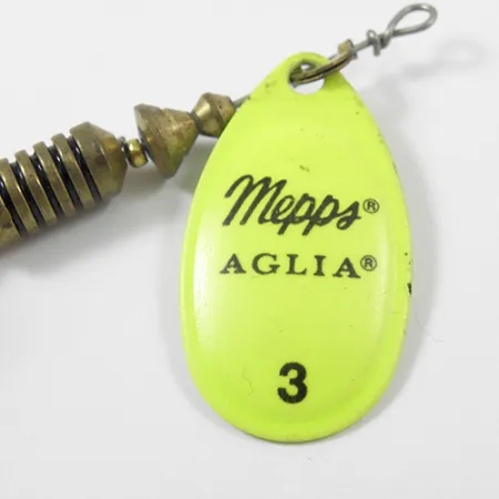 Mepps Aglia 3 dressed, ogon z futra jelenia, neonowy żółty, 7,3 g błystka obrotowa #2170