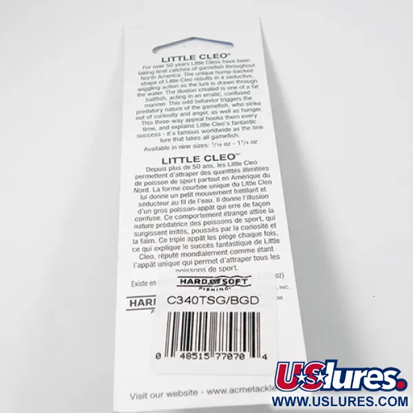 Acme Little Cleo (świeci w ciemności), , 21 g błystka wahadłowa #2222