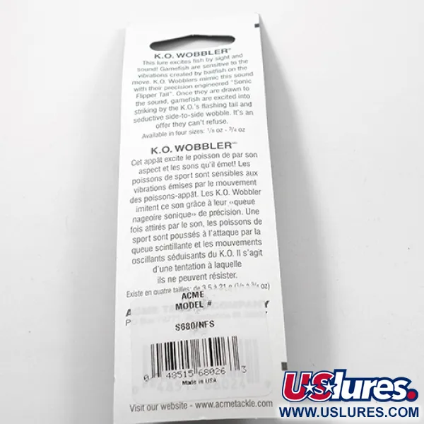 Acme K.O. Wobbler UV (świeci w ultrafiolecie), młotkowany nikiel/uv - świeci w świetle ultrafioletowym, 21 g błystka wahadłowa #2257