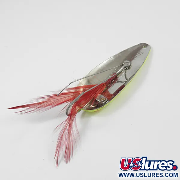 Eppinger Błystka antyzaczepowa Dardevle Dardevlet Feathered (antyzaczepowa), neonowy żółty/czerwony/nikiel, 21 g błystka wahadłowa #2285