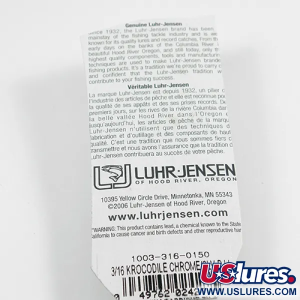 Luhr Jensen Krocodile 2359, nikiel/hologram, 9 g błystka wahadłowa #2359