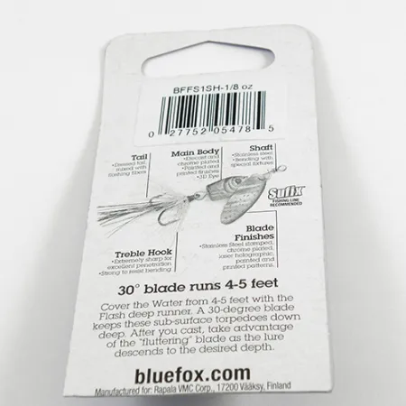 Blue Fox Flash Deep Runner, srebrny/tęcza, 4 g błystka obrotowa #2409