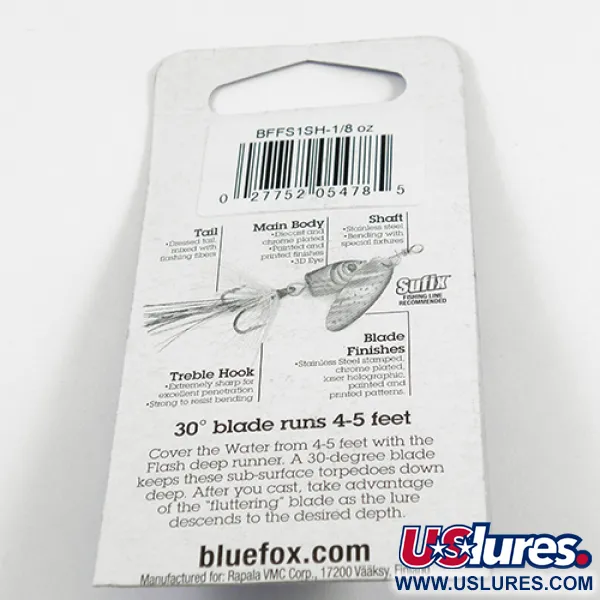 Blue Fox Flash Deep Runner, srebrny/tęcza, 4 g błystka obrotowa #2409