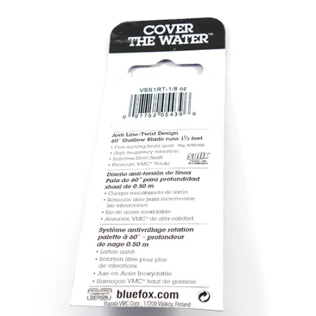 Blue Fox Vibrax Shallow, tęcza, 4 g błystka obrotowa #2410