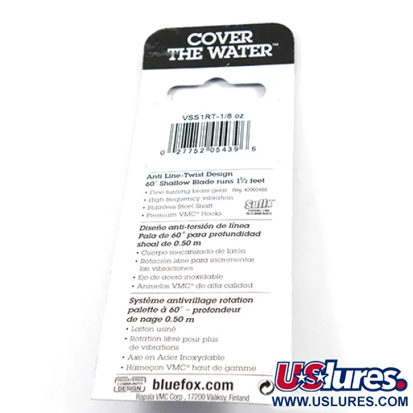 Blue Fox Vibrax Shallow, tęcza, 4 g błystka obrotowa #2410