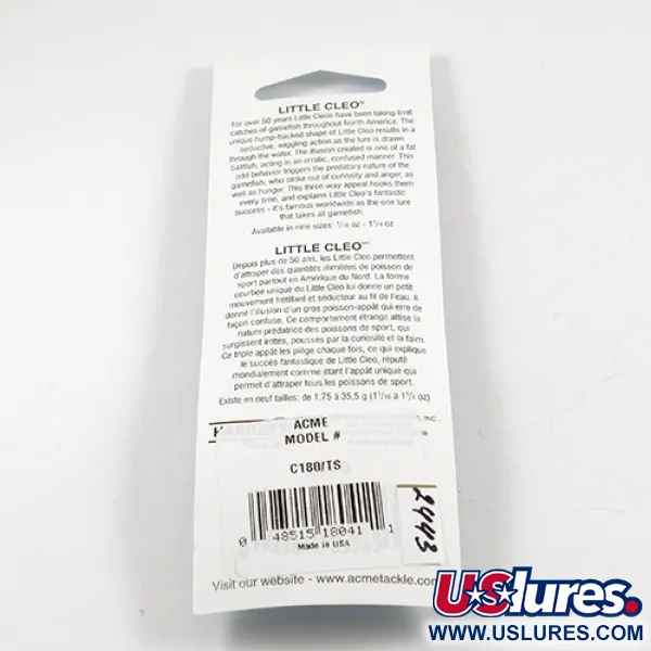 Acme Little Cleo, żółty/pomarańczowy/nikiel, 3,5 g błystka wahadłowa #2443