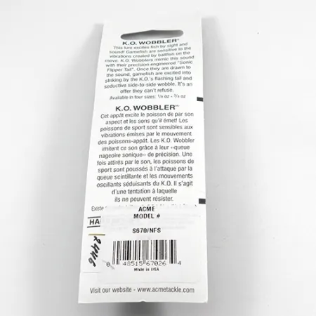 Acme K.O. Wobbler UV (świeci w ultrafiolecie), młotkowany nikiel/uv - świeci w świetle ultrafioletowym, 14 g błystka wahadłowa #2446