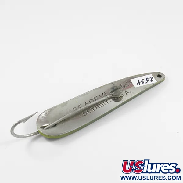 Eppinger Błystka antyzaczepowa​ Dardevle Seadevle Imp, Żaba (żółty/zielony/nikiel), 28 g błystka wahadłowa #2534