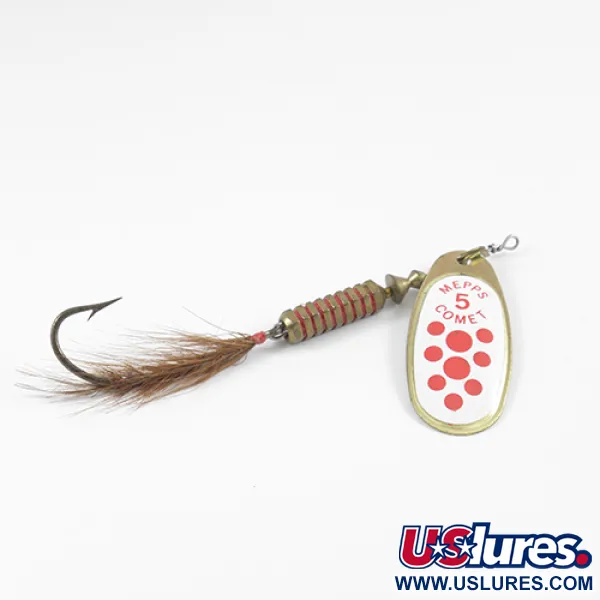  Mepps Comet 5 Dressed, biały/czerwony/mosiądz, 13 g błystka obrotowa #2567