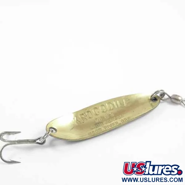 Luhr Jensen Krocodile DIE #3, Żaba (zielony/żółty)/mosiądz, 10 g błystka wahadłowa #2716