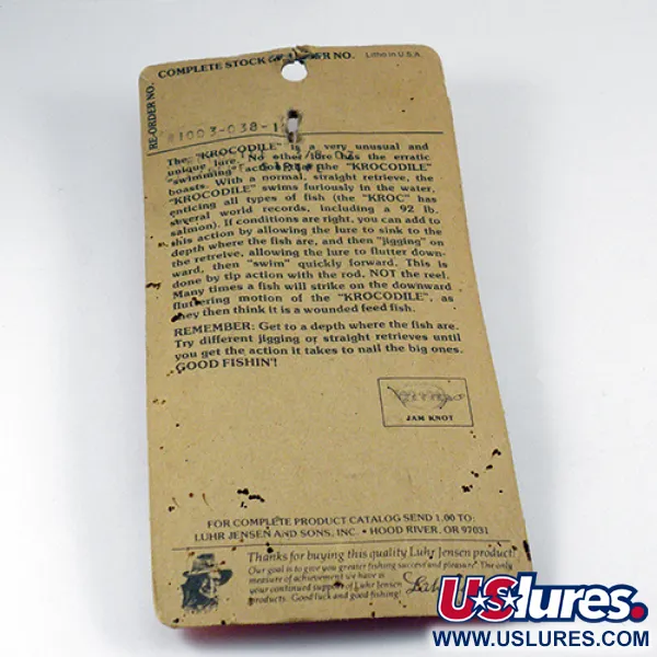 Luhr Jensen Krocodile DIE #3 (świeci w ciemności), biały/niebieski Glow - świeci w ciemności, 14 g błystka wahadłowa #2803