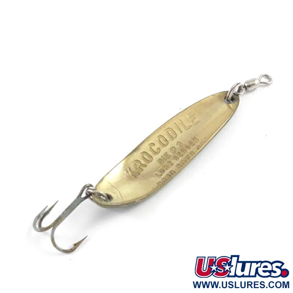 Luhr Jensen Krocodile DIE #3, Żaba (zielony/żółty/mosiądz), 10 g błystka wahadłowa #2877